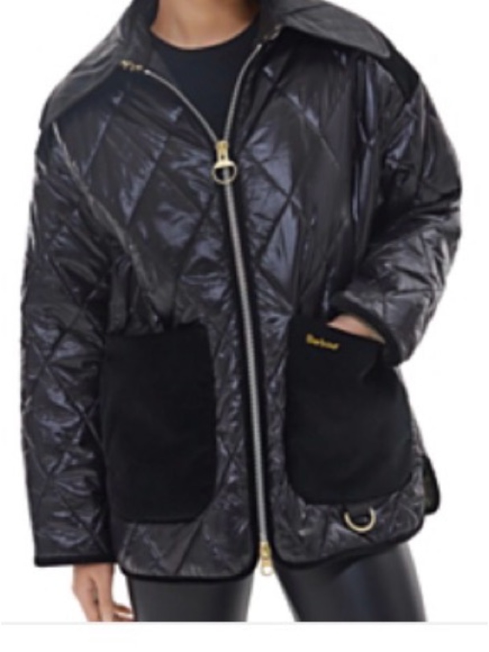 Barbour Premium Woodhall Black Quilted Women's Jacket size 10 US. Euro 40. 14 UK